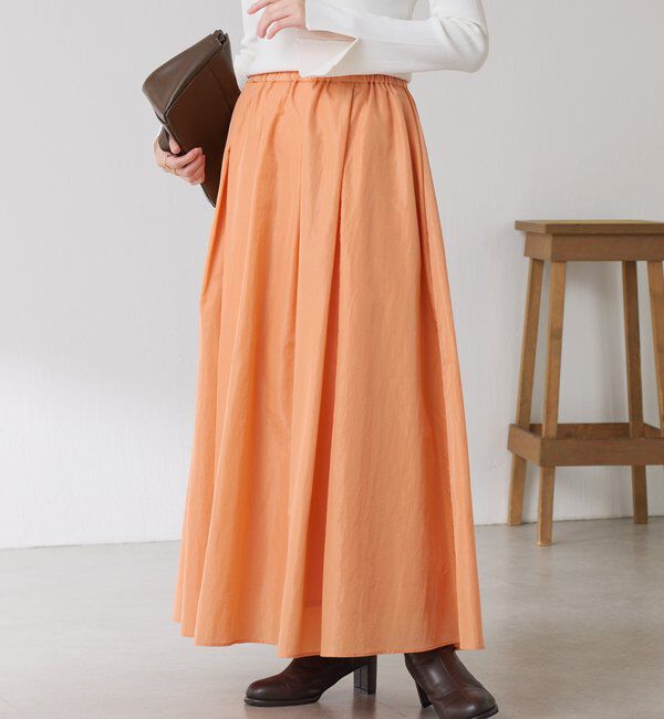  「タックギャザースカート」|スカート|オレンジ
