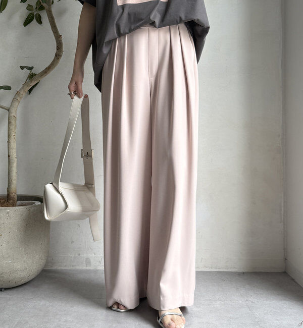  「【累計販売数3万枚突破/21色4サイズ展開！】タックワイドパンツ」|チノ|