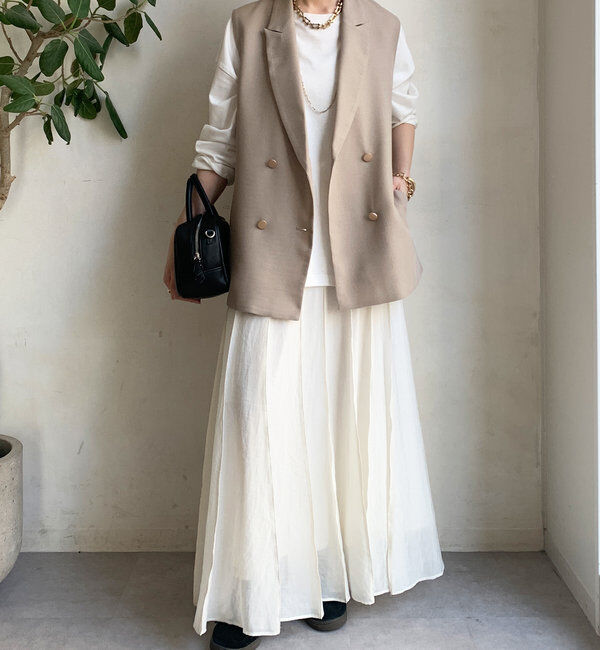  「シアーパネルプリーツスカート」|スカート|