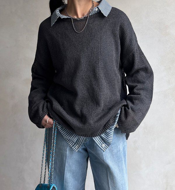  「ペーパーヤーンプルオーバー」|ニット・セーター|