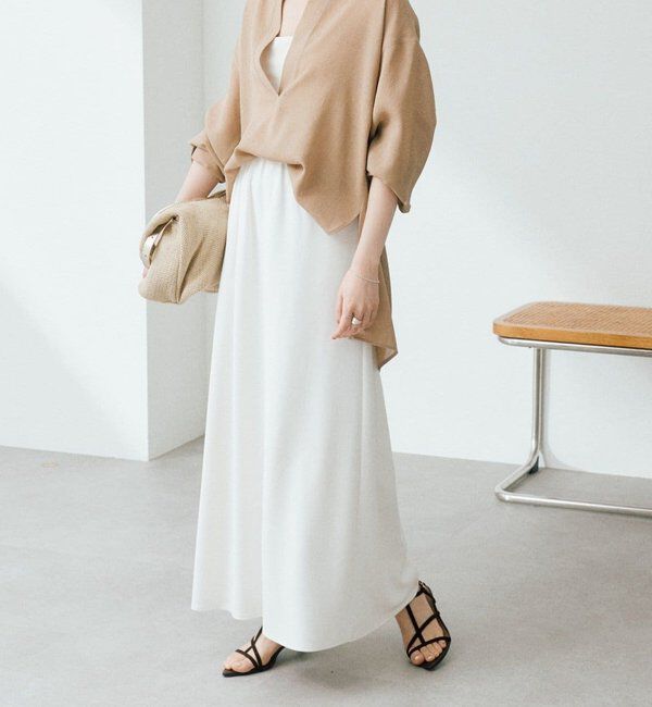  「予約【セットアップ着用可能/接触冷感機能付き】ドレーピーカットバイヤススカート」|スカート|