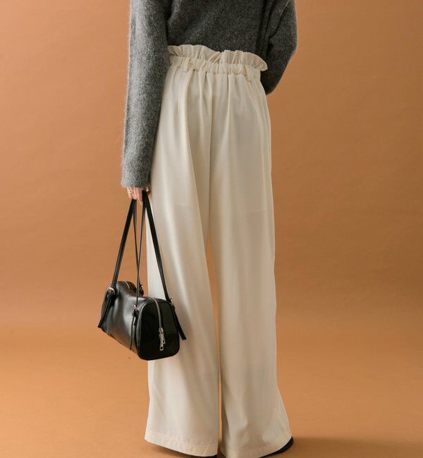  「【オールシーズン対応/WEB限定アイボリー】フリルイージーパンツ」|チノ|