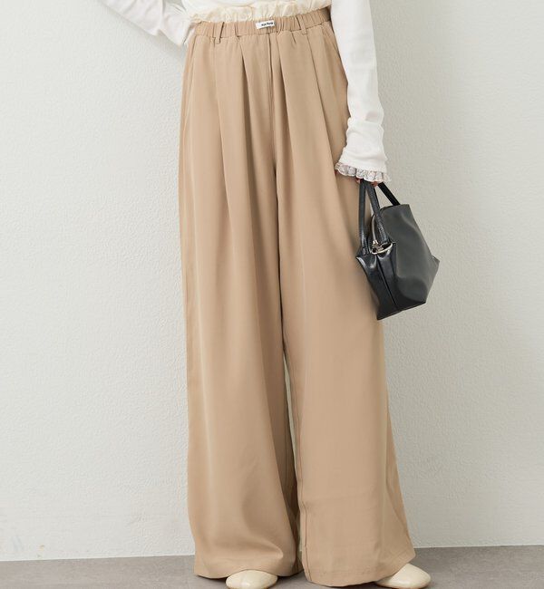  「【オールシーズン対応/WEB限定アイボリー】フリルイージーパンツ」|チノ|