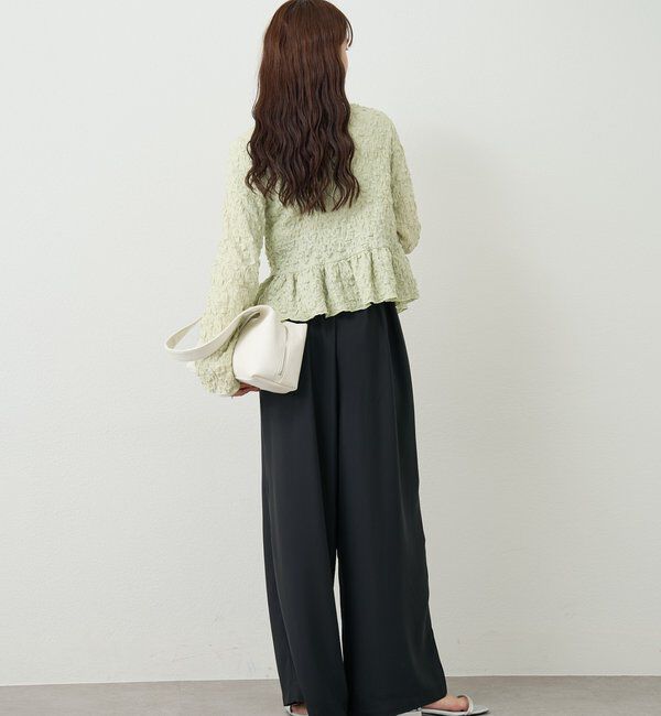  「【オールシーズン対応/WEB限定アイボリー】フリルイージーパンツ」|チノ|