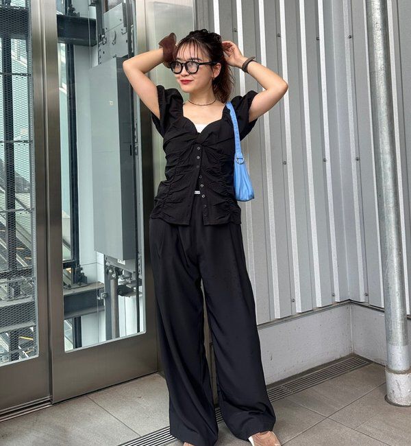  「【オールシーズン対応/WEB限定アイボリー】フリルイージーパンツ」|チノ|