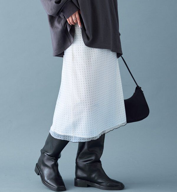  「ドットチュール スカート」|スカート|オフホワイト