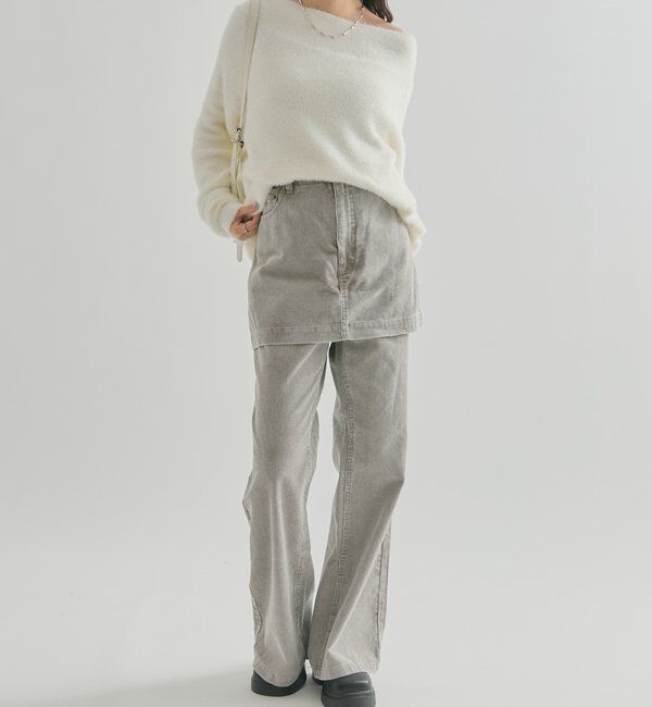  「ミンクライクワイドネックニット」|ニット・セーター|