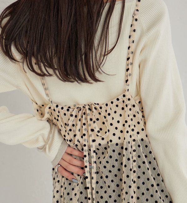 「ドットチュールキャミチュニック」|キャミソール|