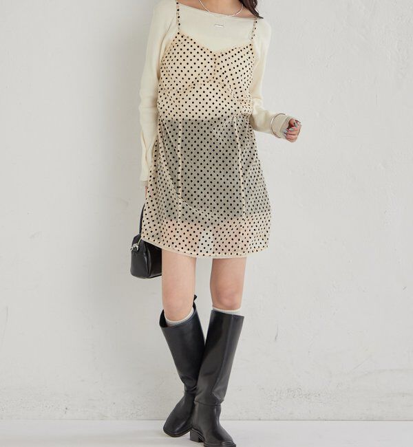  「ドットチュールキャミチュニック」|キャミソール|