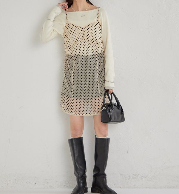  「ドットチュールキャミチュニック」|キャミソール|