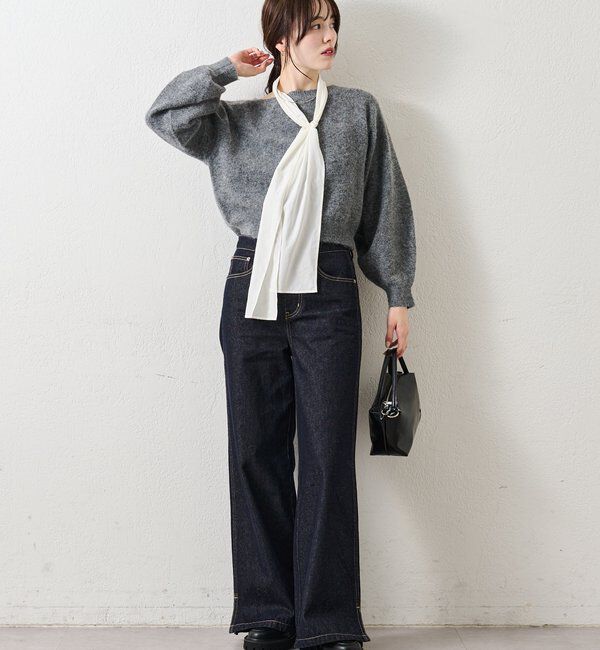  「リボン付きニット プルオーバー」|ニット・セーター|