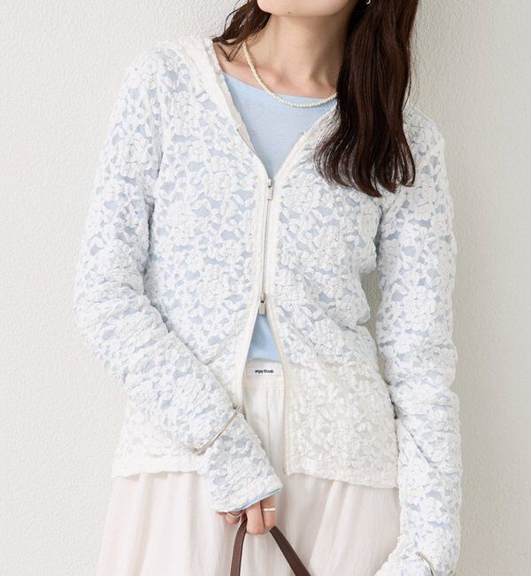  「レースフーディーパーカー」|パーカー|オフホワイト