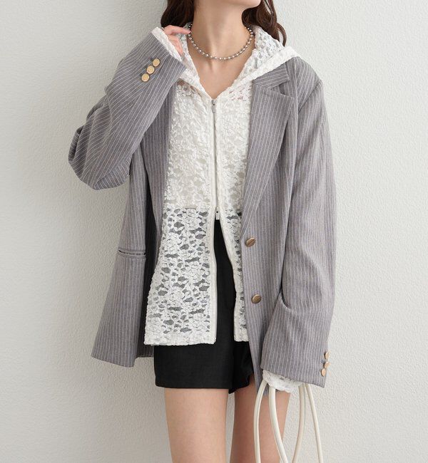  「レースフーディーパーカー」|パーカー|