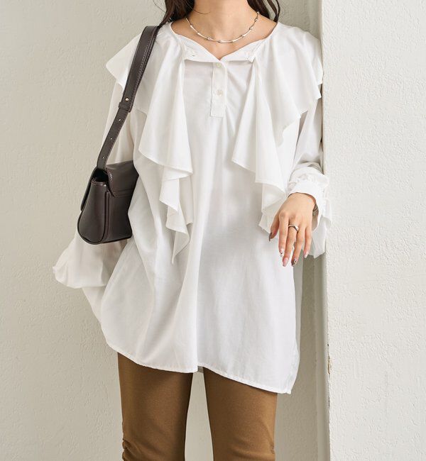  「ラッフルカラーブラウス」|シャツ・ブラウス|