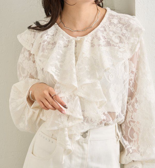  「ラッフルカラーブラウス」|シャツ・ブラウス|