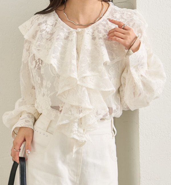  「ラッフルカラーブラウス」|シャツ・ブラウス|