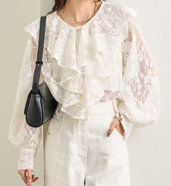  「ラッフルカラーブラウス」|シャツ・ブラウス|