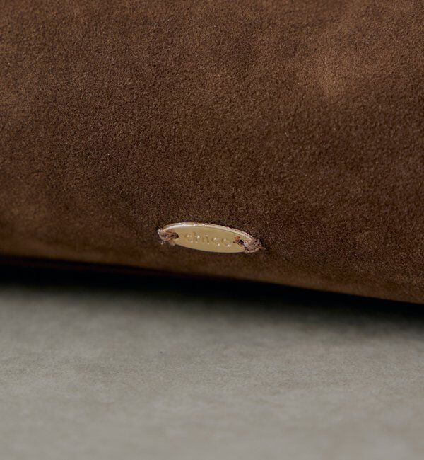  「ポーチチャーム付きスエードコンビボストンバッグ」|ボストンバッグ|