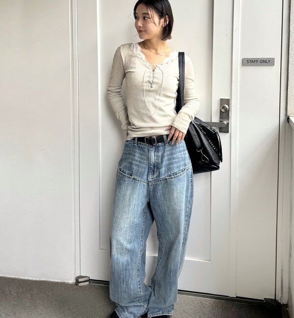  「プロセストレースアップトップス」|Tシャツ・カットソー|