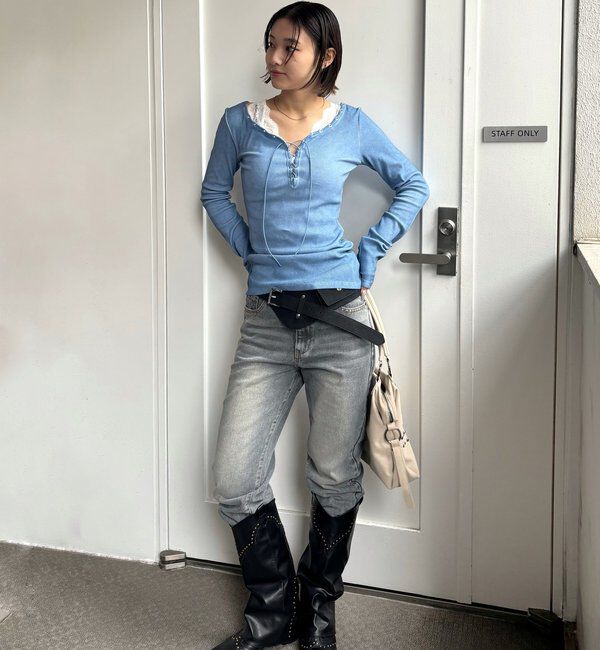  「プロセストレースアップトップス」|Tシャツ・カットソー|