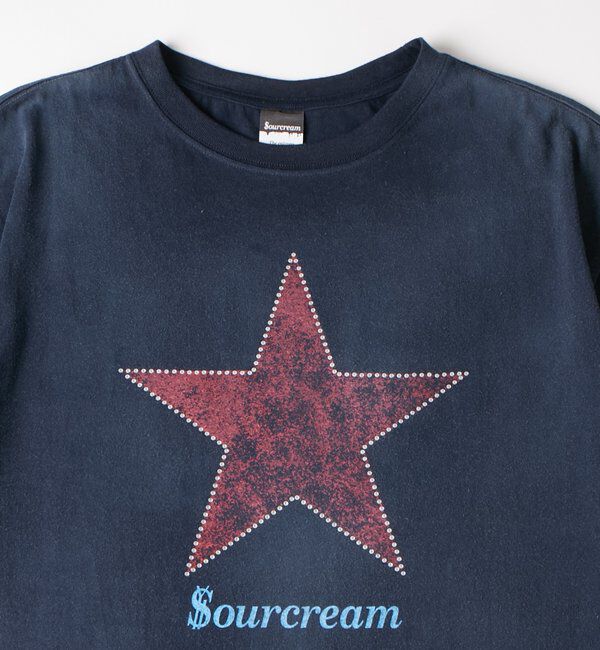 「【UNISEX】SourcreamラインストーンスターグラフィックTEE」|Tシャツ・カットソー|ネイビー