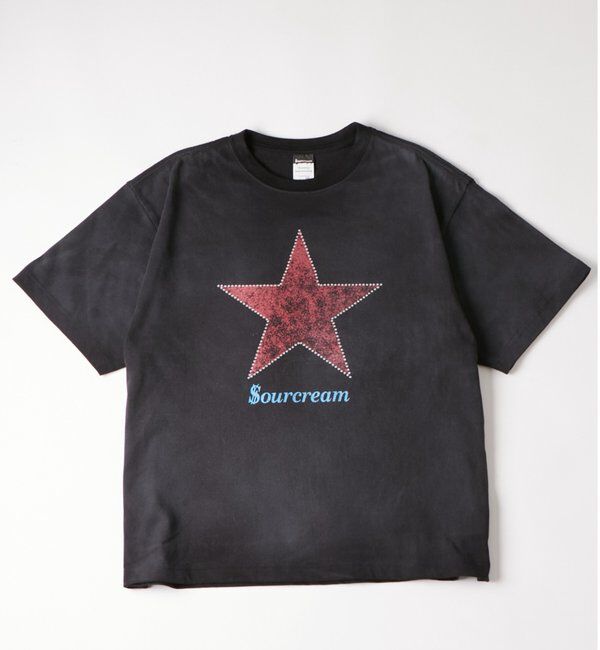  「【UNISEX】SourcreamラインストーンスターグラフィックTEE」|Tシャツ・カットソー|ブラック