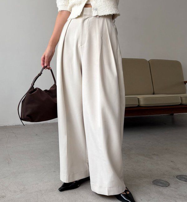  「【累計2万本突破！】【低身長・高身長サイズあり】2タックワイドパンツ」|チノ|