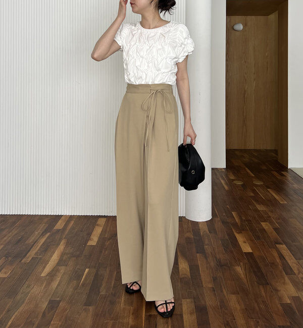  「【待望の追加決定！/新色ブラウン】ラップリボンパンツ」|チノ|