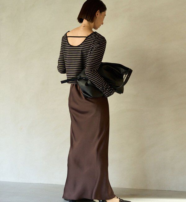  「バックUネッククロップボーダーTシャツ」|Tシャツ・カットソー|