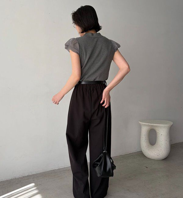  「ミニバルーンスリーブポロニット」|ニット・セーター|