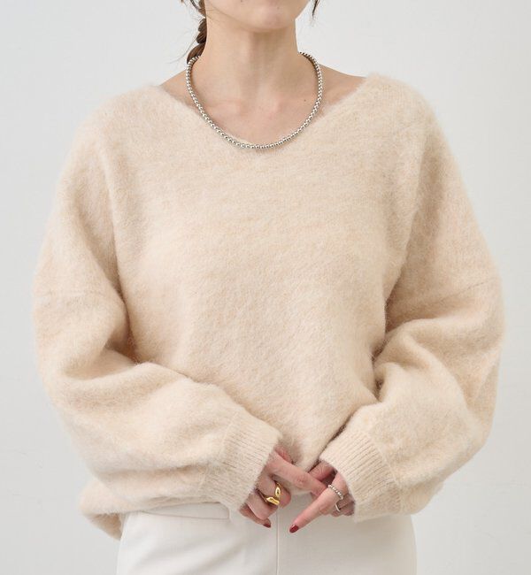  「【着映えニット】シャギーＶネックプルオーバー」|ニット・セーター|