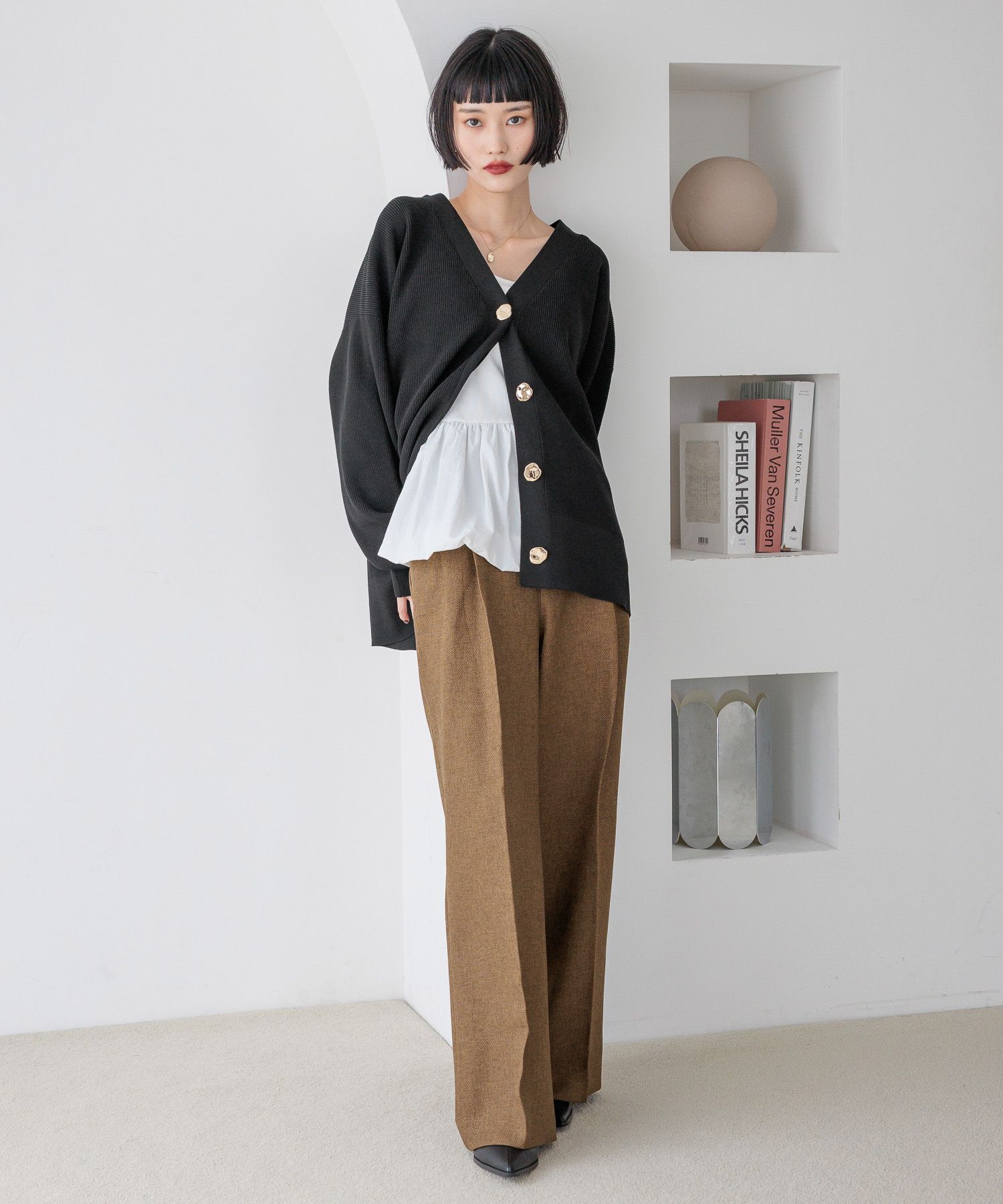 LOWRYS FARM「ラナテックワイドパンツ」|チノ|