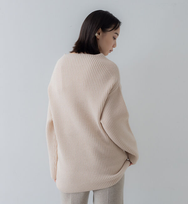 collex「オフネックリブニットチュニック」|ニット・セーター|