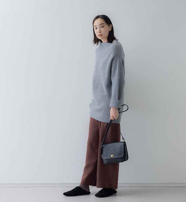 collex「オフネックリブニットチュニック」|ニット・セーター|