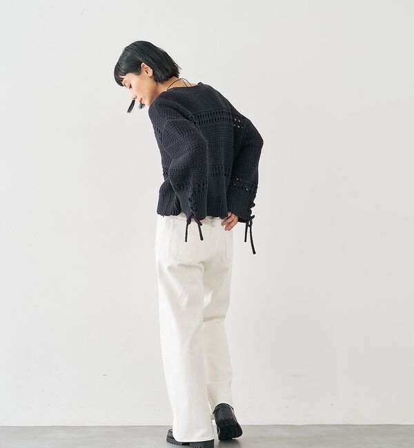 collex「袖口レースアップ2WAYカーディガン」|カーディガン|