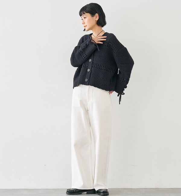 collex「袖口レースアップ2WAYカーディガン」|カーディガン|