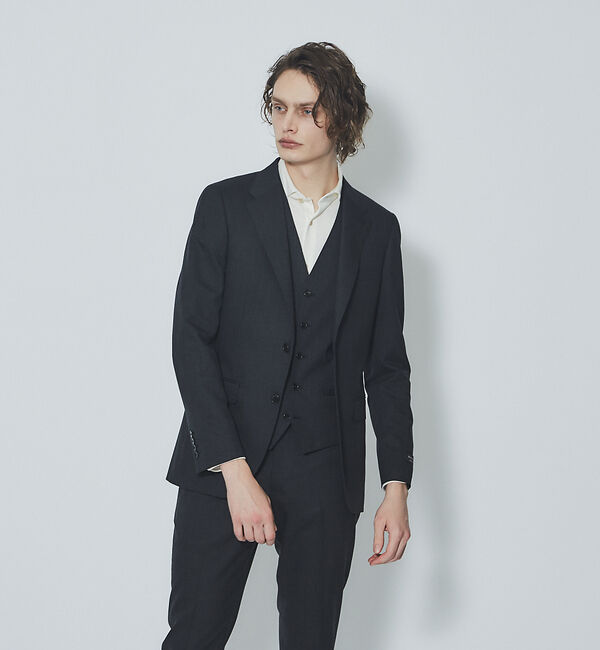 ABAHOUSE「【Recency of Mine】SUPER100ｓ ウールジャケット  ドビー」|テーラードジャケット|チャコール