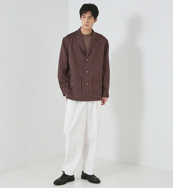 ABAHOUSE「【ストライプ】ラペル シャツジャケット」|シャツ・ブラウス|
