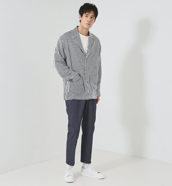 ABAHOUSE「【ストライプ】ラペル シャツジャケット」|シャツ・ブラウス|