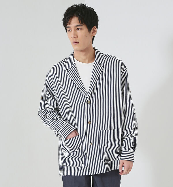ABAHOUSE「【ストライプ】ラペル シャツジャケット」|シャツ・ブラウス|