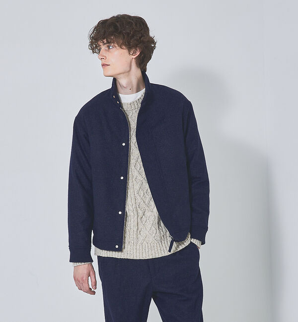 ABAHOUSE「【セットアップ対応】ウーリッシュ 中綿 スタンド ブルゾン」|ブルゾン・スタジャン|ネイビー
