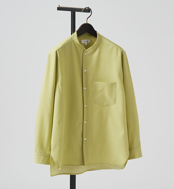 ABAHOUSE「【変形襟】シャンブレーツイル カラーレス シャツ / バンドカラーシャツ / 従」|シャツ・ブラウス|