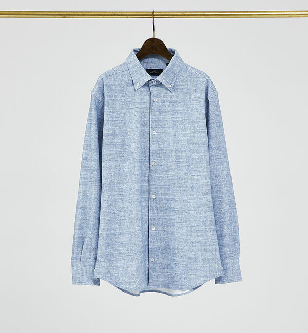 ABAHOUSE「【FLEX SHIRTS / Dry Moment使用】デニム シャンブレーシャ」|シャツ・ブラウス|サックスブルー