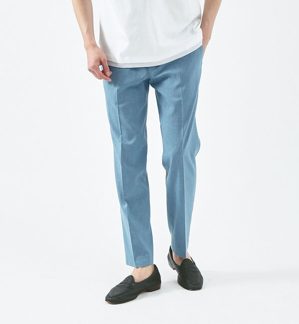 ABAHOUSE「【ブルー＆イエロー】ソロストレッチ リネン テーパード パンツ / スラックス」|その他|ブルー系その他1