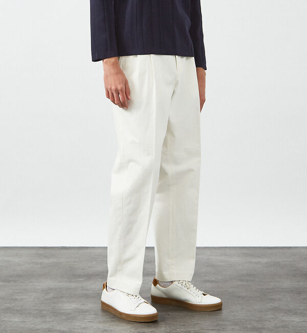 ABAHOUSE「２タック コットントラウザーズ / ワイドパンツ」|その他|ホワイト