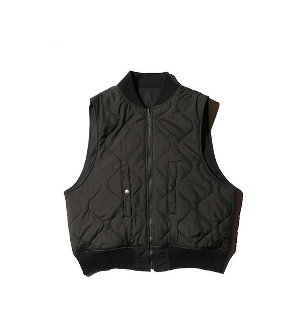 ABAHOUSE「【MADE IN STANDARD】 BLACK MA-1 VEST REVER」|ベスト・ジレ|
