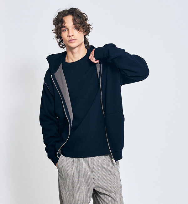 ABAHOUSE「【リバーシブルカラー】14Gコットン ニットスウェット / クルーネックプルオー」|ニット・セーター|