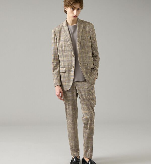 ABAHOUSE「【セットアップ対応】チェック柄 ライトポンチ ジャケット / FLEX JACK」|テーラードジャケット|