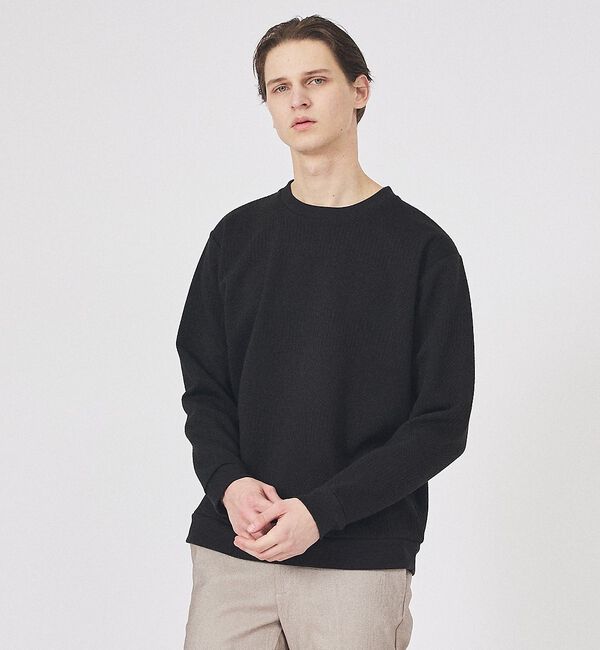 ABAHOUSE「【ソフトタッチ】クレイジージャガード プルオーバー」|スウェット・ジャージ|ブラック