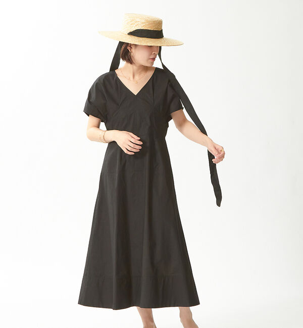 Rouge vif「タイプライタータックワンピース」|ワンピース|ブラック